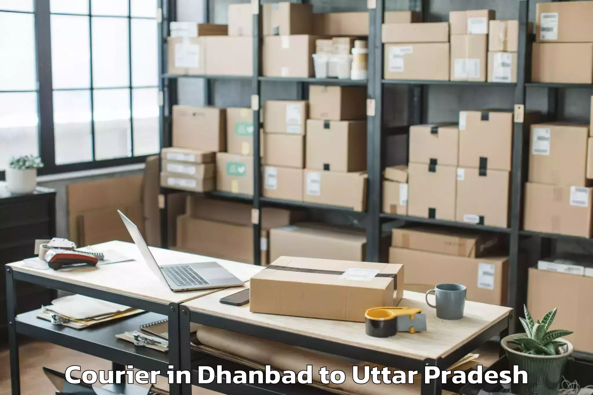 Top Dhanbad to Dudhinagar Courier Available